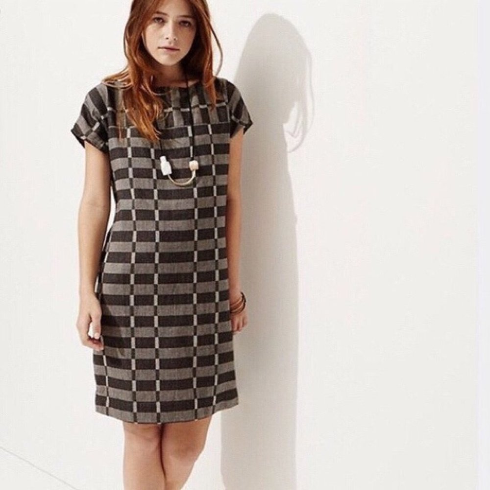 Lou & Grey shift plaid dress